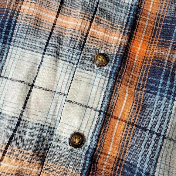 Route 66 Boys Plaid Button Down Shirt Blue Orange White Size Small 6/7 NWOT - Picture 6 of 15